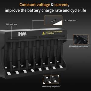 Ensemble de 8 piles AA 1,5 V 3500 mWh rechargeables au lithium-ion avec chargeur, pack de piles cylindriques au lithium 14500 - Product Image 4