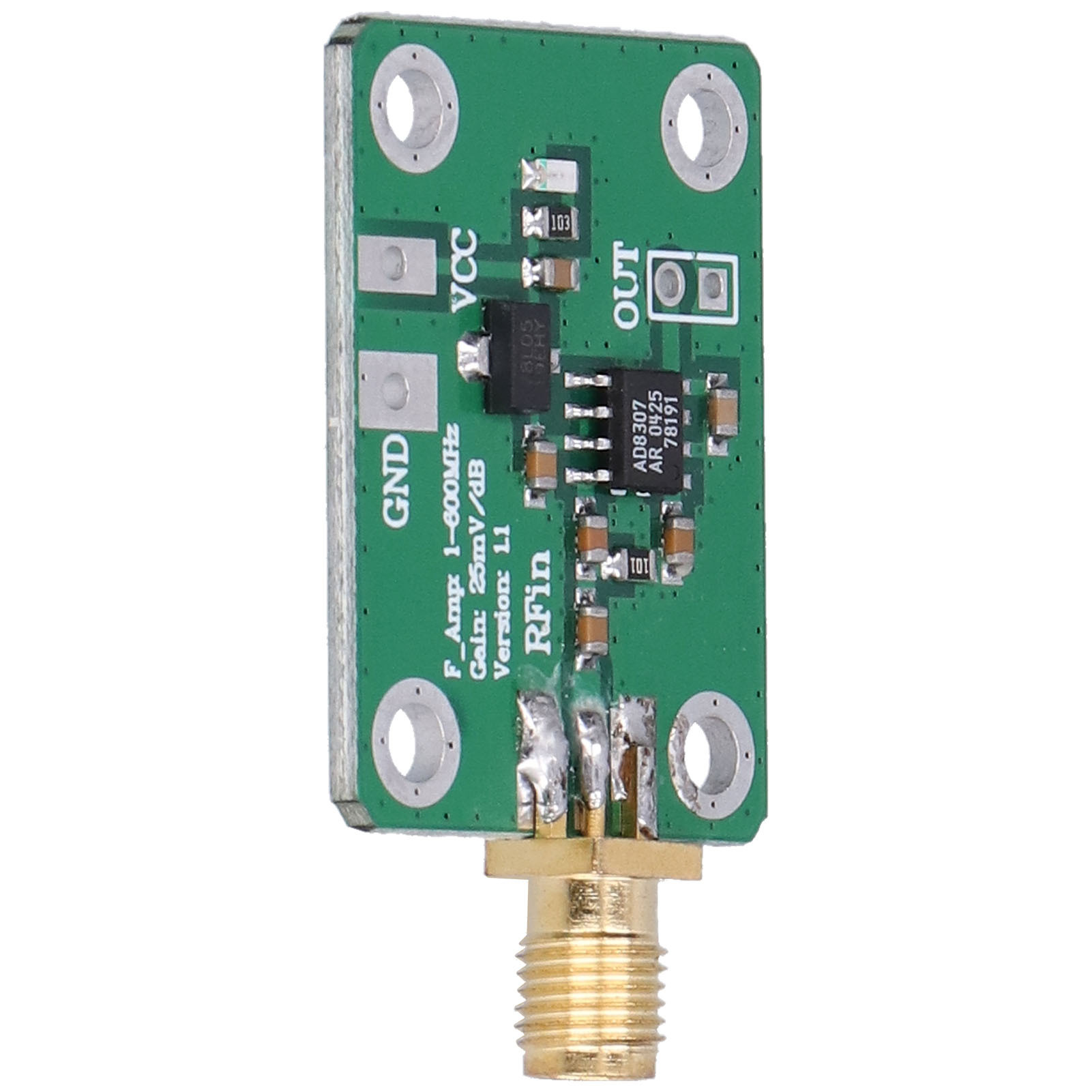 Malloy AD8307 HF-Leistungsmesser – Logarithmischer Detektor, 1–600 MHz, –74 Bis +18 DBm, 50 Ohm
