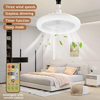 Ventilateur de plafond LED multifonctionnel avec télécommande, 3 couleurs de lumière, variateur d'intensité, minuterie, pour chambre à coucher, salon, bureau, E27