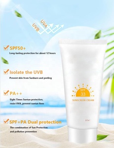 Etiqueta privada SPF50 Loción de protección solar blanqueadora vegana Crema mineral orgánica para el cuidado de la piel facial Bloqueador solar para el sol de vacaciones - Product Image 6