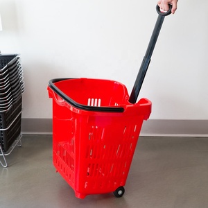 <span class=keywords><strong>Cesta</strong></span> <span class=keywords><strong>de</strong></span> plástico <span class=keywords><strong>para</strong></span> supermercado, carrito <span class=keywords><strong>de</strong></span> compras <span class=keywords><strong>con</strong></span> <span class=keywords><strong>ruedas</strong></span>, venta al por mayor - Product Image 1
