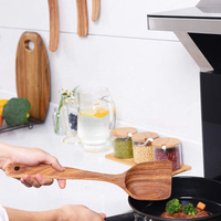 Ensemble d'ustensiles de cuisine réutilisables en bois antiadhésifs de qualité alimentaire 6 pièces Ustensiles de cuisine en bois d'acacia et de teck