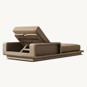Chaise longue en teck imperméable pour jardin extérieur Chaise longue polyvalente, confortable et durable en teck Chaise de plage pour <span class=keywords><strong>piscine</strong></span> d'hôtel - Product Image 6
