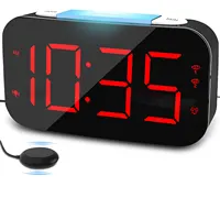 Orologio di ricarica per telefono Usb a Led multifunzione con dormienti sveglia sorda vibratore sveglia a luce verde rossa