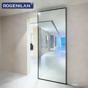 ROGENILAN Portes coulissantes en aluminium et verre personnalisées pour l'intérieur, sans rail, portes fantômes pour chambre à coucher - Product Image 2