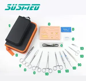 Chinese Factory Best Selling Surgical Training Suture Kit With Big Leather Case Suture Practice Kit Set