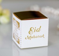 Laser geschnittene Papierschokoladen-Geschenk boxen Square Eid Mubarak Box