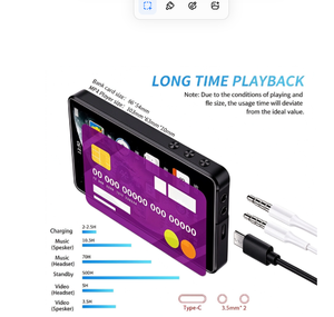 Factory 4 Inch Smart Mp4 Player Full Touch Screen Bt 5.0 Wireless Music Video Player With Built-in Speaker For Student Elderly - Product Image 1
