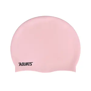 Aolikes 다채로운 패션 인쇄 100% 실리콘 수영 모자 성인 방수 내구성 미끄럼 방지 수영장 모자 탄성 수영 모자