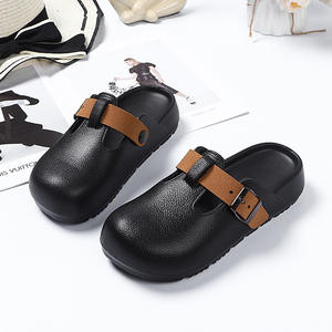 Sandales unisexes style Birkenstock, printemps été, rétro, semelle épaisse, chaussures d'extérieur, légères, boucle simple, bout couvert, PVC respirant - Product Image 2