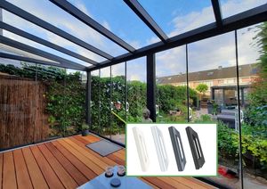 Manija de <span class=keywords><strong>aluminio</strong></span> Manija de <span class=keywords><strong>puerta</strong></span> corredera de vidrio para veranda/manija de <span class=keywords><strong>puerta</strong></span> autoadhesiva blanco mate para pared corredera de vidrio, 150x36mm - Product Image 4