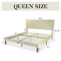 Cabecera de Cama Moderna y Duradera de Madera Sólida, Tamaño Queen, Material de Acero, Tapicería de Lino, No Plegable, OEM Vietnam, MD01