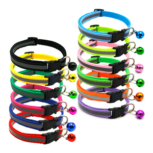 <span class=keywords><strong>Collar</strong></span> de gato reflectante de nailon personalizado con campana, venta al por mayor - Product Image 1
