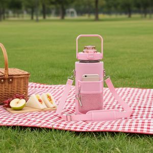 Custom Reusable Cup 64Oz <b>Water</b> <b>Bottles</b> Wholesale Neoprene Sleeves Insulated Protective Cover With <b>Carrying</b> <b>Strap</b> - Product Image 2