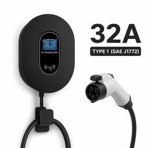 Estación <span class=keywords><strong>de</strong></span> Carga para Vehículos Eléctricos (VE) Inteligente WiFi NFC <span class=keywords><strong>de</strong></span> Nivel 2 Tipo 1 J1772 <span class=keywords><strong>de</strong></span> 32A para Montaje en <span class=keywords><strong>Pared</strong></span>, con Enchufe NEMA 14-50, 7.7kW, Venta al <span class=keywords><strong>Por</strong></span> Mayor - Product Image 1