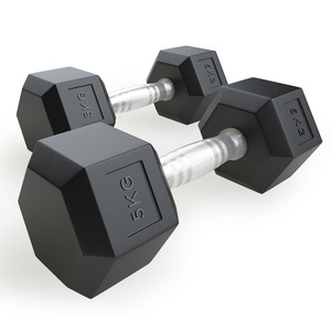 Ensemble d'haltères ronds enduits de caoutchouc noir d'équipement de <span class=keywords><strong>sport</strong></span> de forme physique de qualité supérieure - Product Image 2