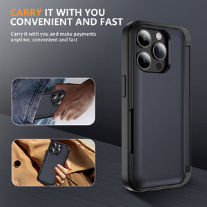 Étui de téléphone avec porte-cartes multifonctionnel pour iPhone 17 16 15 14 13 12 Pro Max, avec fente pour cartes et béquille - Product Image 4