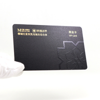 Feuille d'or PVC givré noir Logo personnalisé carte plastique UV spot