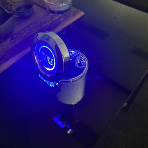 Design portabicchieri bling per auto in alluminio creativo intelligente portatile con posacenere per fumatori a luce led con accendino - Product Image 3
