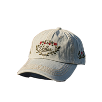 Gorra de béisbol de algodón lavado desgastado Unisex de alta calidad sombrero de camionero Vintage bordado de letras étnicas personalizadas fábrica directa