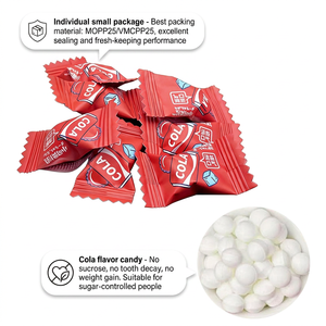 Bonbons à croquer sans sucre saveur <span class=keywords><strong>cola</strong></span> fruitée, forme boule, pour une haleine fraîche, en sachet - Product Image 4