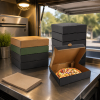 Boîtes à pizza mini rigides réutilisables avec logo imprimé personnalisé, carton noir de qualité alimentaire pour sushis, pizzas, sucre, huile d'olive, emballage cadeau
