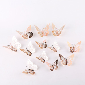 12 Piezas de Mariposas 3D Huecas para Decoración de Pasteles, Adornos para Cupcakes, Decoración de Paredes para Habitaciones Infantiles, Adornos de Mariposas Artificiales para Fiestas de Boda - Product Image 3