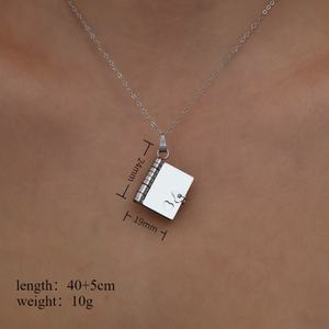 Collar con colgante de joyería chapado en oro, de acero inoxidable, transfronterizo, DIY, con álbum de fotos de apertura y cierre, carta de amor y cadena de clavícula - Product Image 6