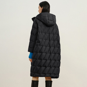 2024 automne hiver femmes Long manteau blanc canard matelassé à capuche veste support à la mode cocon Style ample surdimensionné cocon Style - Product Image 3