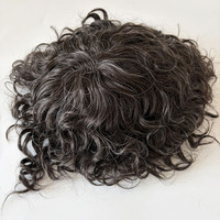 BIO # Système de remplacement capillaire 1B20 en cheveux humains à peau fine, toupet pour hommes, bouclé 25mm