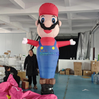 Publicité de personnages de dessins animés, gonflable de super Mario, homme qui agite la main, danseur gonflable, danseur aérien