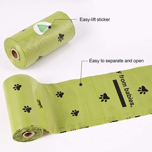 Custom Logo <b>Compostable</b> Dog Poop Bags Biodegradable Pet Waste Rolls - Product Image 2