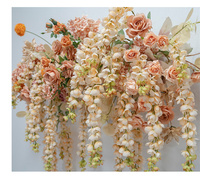 Décoration de mariage design guirlande de vigne glycine rose fleur de cerisier artificielle panneau mural fleurs suspendues au plafond