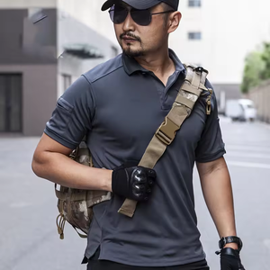 T-shirt d'été pour homme à séchage rapide, col à revers, respirant, à manches courtes, ample, tactique, demi-manches, style polo - Product Image 4