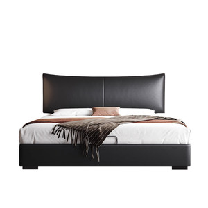 Letto Matrimoniale BTLB041 dal Design Moderno, Ultra-sottile, con Testiera in Microfibra, Struttura in Legno e Gambe in Acciaio, Morbido e Confortevole, Ideale per Piccoli Appartamenti - Product Image 6