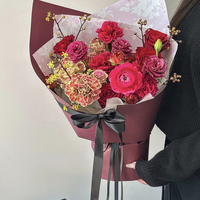 Pita Warna Polos 2.0cm*45 Yard untuk Pembungkus Bunga, Pita Florist untuk Natal, Ulang Tahun, Kado, Pita Satin Dekoratif