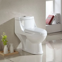 Ensemble de toilettes monobloc allongé de style arabe économique avec lavabo sur pied à double chasse et cuvette en céramique