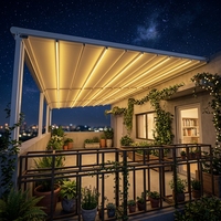Pergola motorisée pliante de qualité commerciale, solution sur mesure pour les restaurants et les repas en plein air