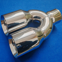 Punta de escape de 6 pulgadas de acero inoxidable con doble salida en Y, pulida, universal, para camiones diésel de servicio pesado y camionetas.