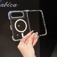 Pour iPhone 18 Fold, coque transparente magnétique transparente pour iPhone 18 Fold, anti-jaunissement pour coque d'iPhone