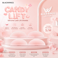 BLACKWINGS Rainbow Design L Curl Lash Lift Pads 2 Pasang 2 Ukuran Silikon Dapat Digunakan Kembali Portabel Dapat Dicuci Alat Kecantikan Pengangkat Bulu Mata