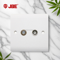 Enchufe Satélite Retro Estándar Británico de 10A con 1 Tomacorriente para TV, Interruptor de Baquelita Blanco para Hogar y Oficina