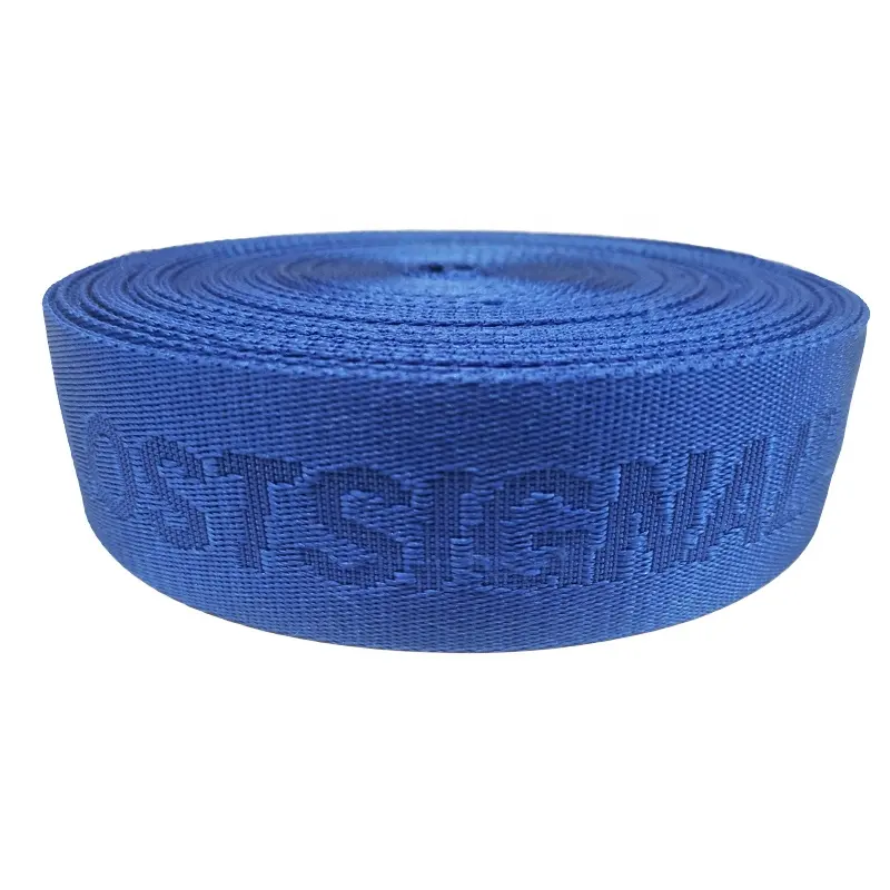 Wholesale 38MM High Quality Colorful Jacquard Coated Nylon Cotton Ribbon Woven Webbing Strap For Belts