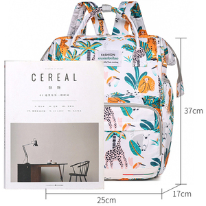 Borsa per Mamme Multistrato ad Alta Capacità in Tessuto Oxford con Stampa Animalier; Zaino Multifunzionale Impermeabile Versatile per Mamme e Bambini - Product Image 4