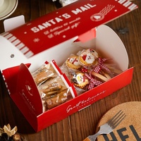 Boîte-cadeau sur le thème de Noël pour rouleaux de gâteaux Bonbons au four Flocon de neige Nougat Emballage de gâteau Emballage élégant de flocon de neige