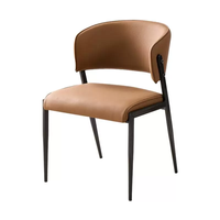 Chaise de salle à manger moderne en cuir - Empilable, stable, légère, écologique, avec pieds en métal pour la maison, le bureau et les salons