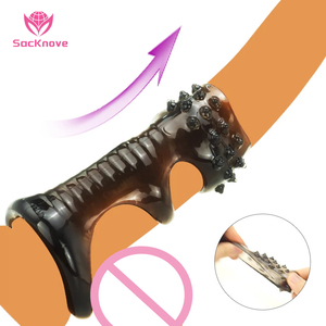 SacKnove Jouet sexuel pour homme, masturbateur érotique, anneau <span class=keywords><strong>de</strong></span> verrouillage à trois anneaux, Strapon, pour pénis volumineux, agrandisseur, retardateur d'éjaculation, manchon <span class=keywords><strong>de</strong></span> pénis - Product Image 1