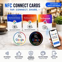 Kartu Ulasan Google NFC Akrilik 12cm Custom Bahasa, Kartu Media Sosial Fb, Kartu Menu Ins, RTS untuk Restoran Hotel, Kartu Follow, Perekat