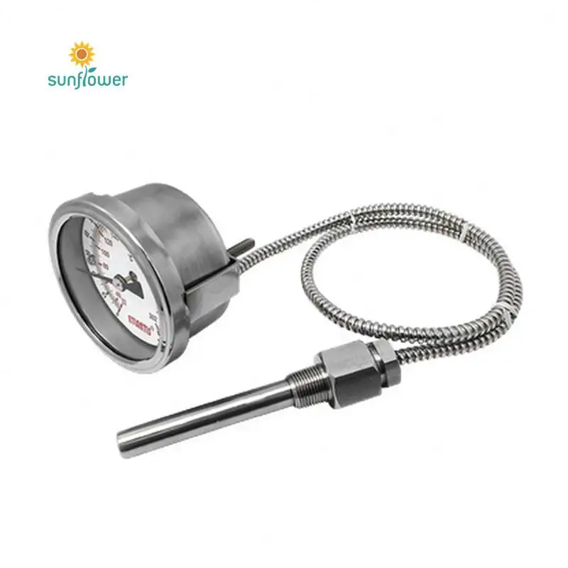 stainless steel case pressure theory capillary type commercial refrigeration thermometer