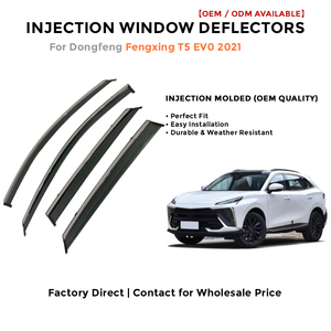 Injection Window Visors Rain Guards for Dongfeng Fengxing T5 EV0 2021 | Side Window Deflectors Custom Fit Auto Accessories - Product Image 2
